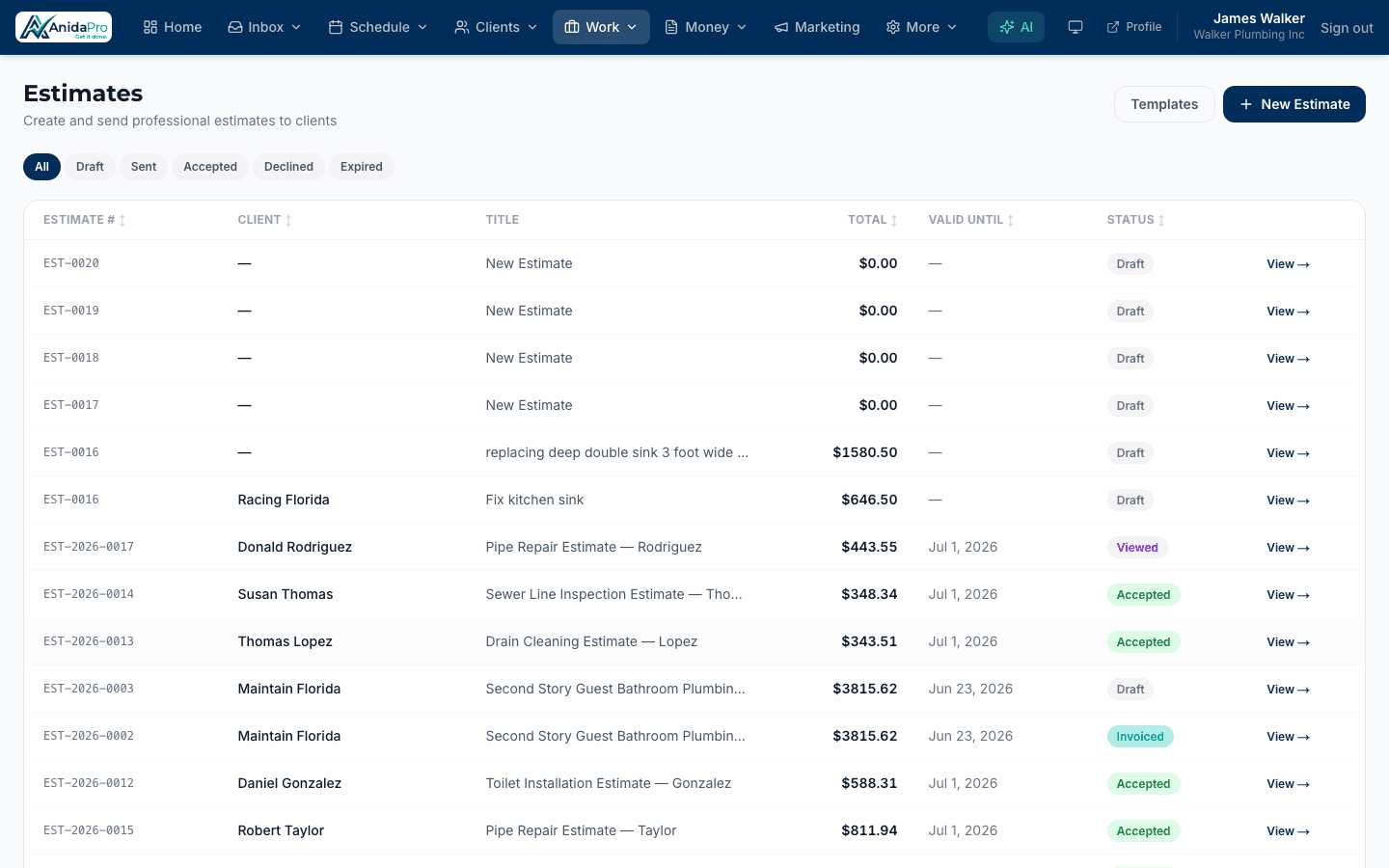 AnidaPro Estimates screenshot
