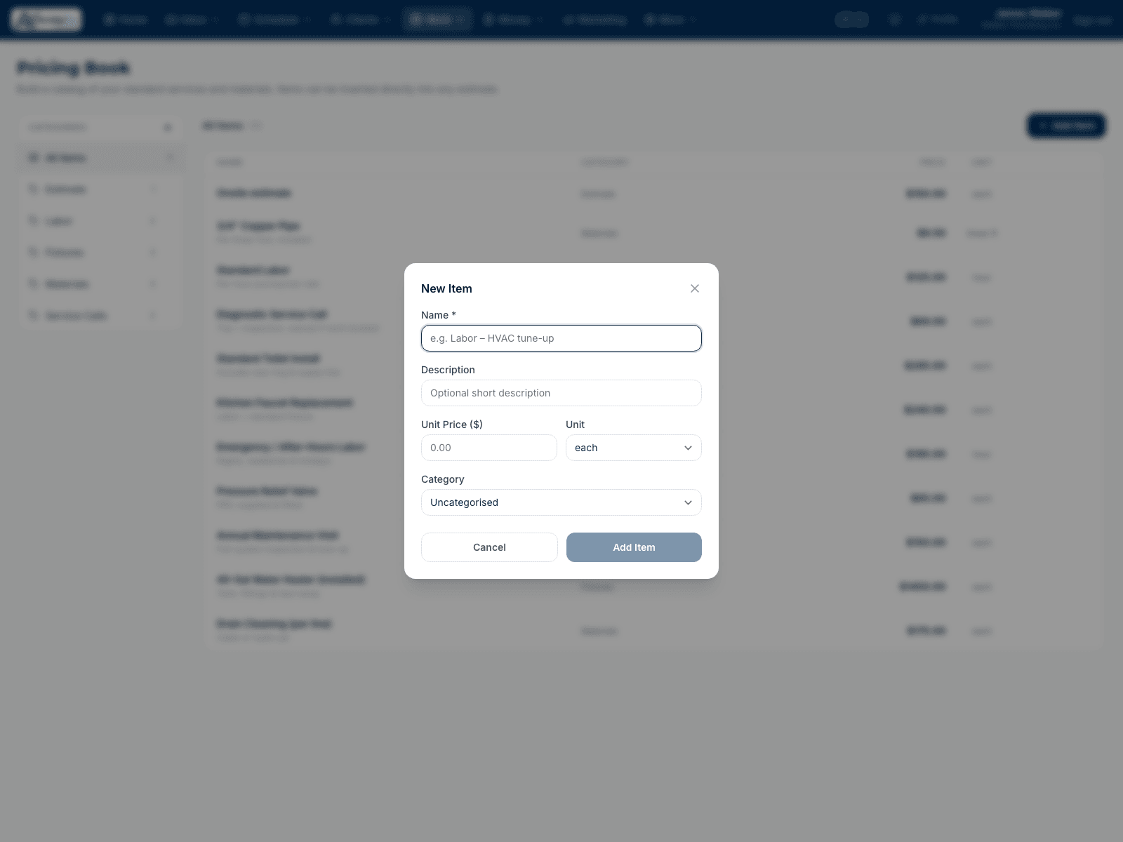 Organize services into categories